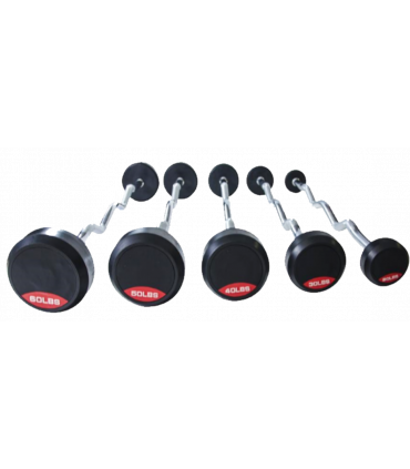 SET DE 5 BARRAS CURVEADAS DE PESO FIJO 20 HASTA 60 lbs. SPC20-60