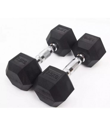 Par De Mancuernas Pesa Hexagonal Recubierta 7.5kg (17lb) Da0