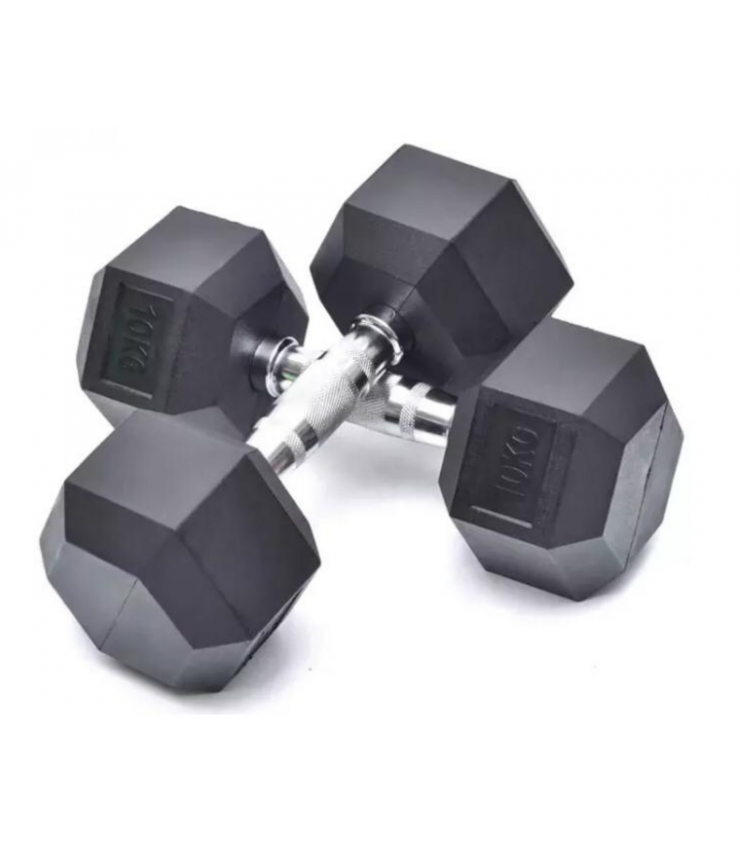 Par De Mancuernas Pesa Hexagonal Recubierta 10kg (22lb) Da0