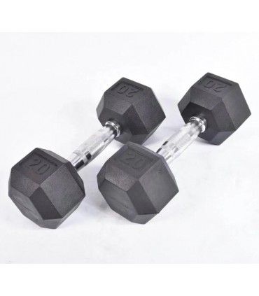 Par De Mancuerna Pesa Hexagonal Recubierta 20kg (44lb) D'a0